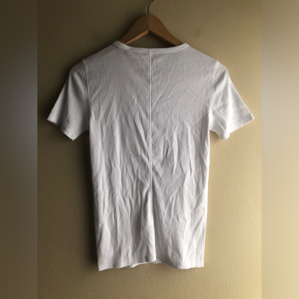 New Everlane The Luxe Rib Crew Top White Medium Short Sleeve - Picture 12 of 14